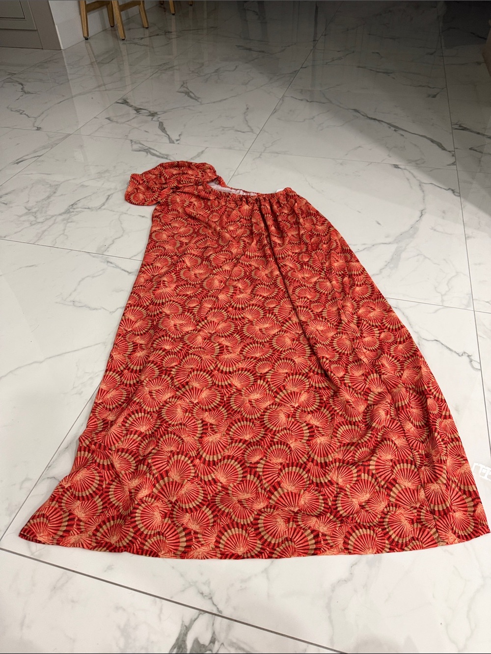 LOBOROSA orange Patterned One-Shoulder Women's Dress @@@